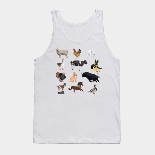 Farm Animals Pattern Tank Top by NorseTech